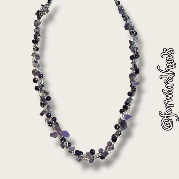 Amethyst Chip Necklace - Picture 3 of 9